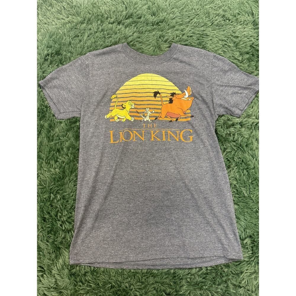 Disney The Lion King Simba Timon Pumbaa Sunset Graphic T-Shirt Men's Size M Gray